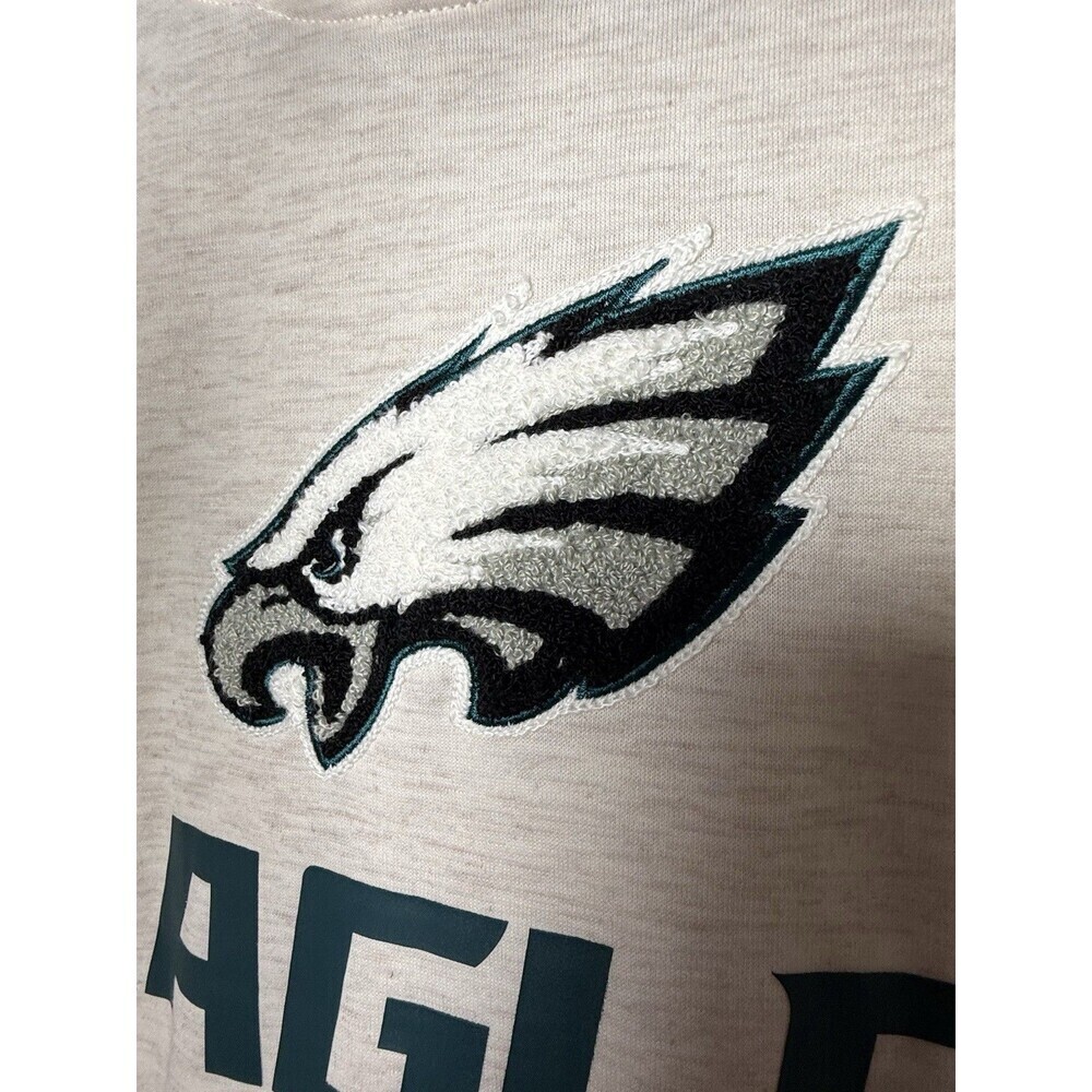 Philadelphia Eagles Hoodie Men’s Med Heather Gray Logo Pullover Sweatshirt NWT - Picture 4 of 11